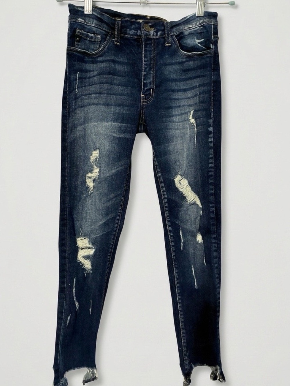 KanCan women's high-rise distressed ankle skinny jeans
